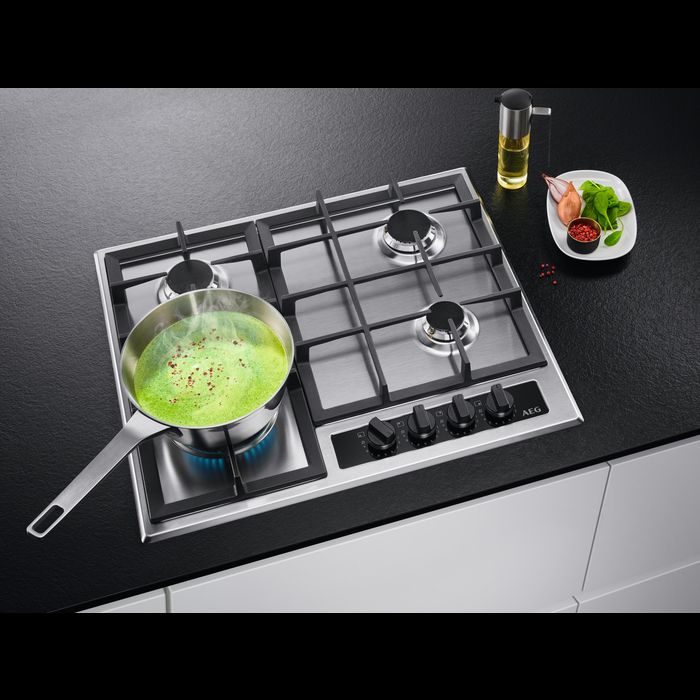 AEG HGB64420YM 60cm Gas Hob - Stainless Steel