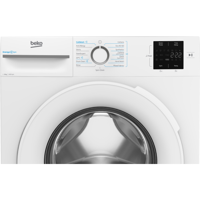 Beko BMN3WT3841W 8kg 1400 Spin RecycledTub Washing Machine - White