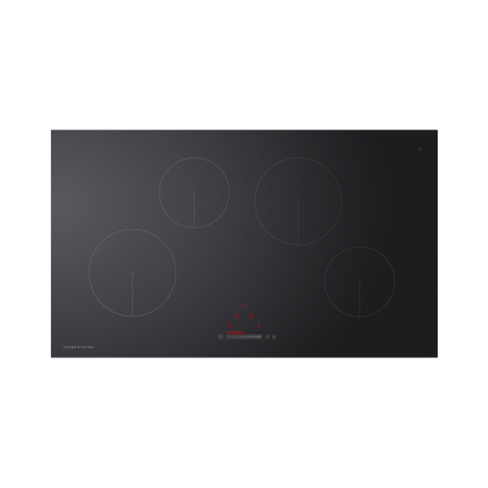 Fisher And Paykel CI904CTB1 90Cm Wide Frameless 4 Zone Induction Hob - Black Glass