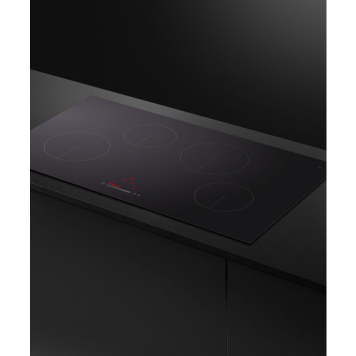 Fisher And Paykel CI904CTB1 90Cm Wide Frameless 4 Zone Induction Hob - Black Glass
