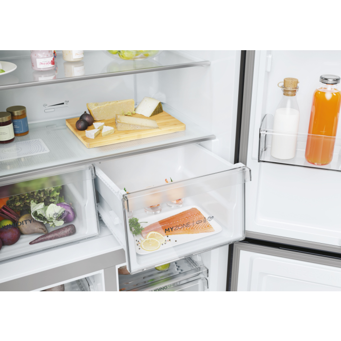 Haier HCR5919EHMB 90cm 60/40 Frost Free American Fridge Freezer - Brushed Black