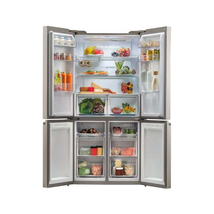 Haier HCR59F19ENMM 90.8cm 60/40 Frost Free American Fridge Freezer - Platinum Inox