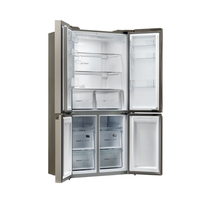 Haier HCR59F19ENMM 90.8cm 60/40 Frost Free American Fridge Freezer - Platinum Inox