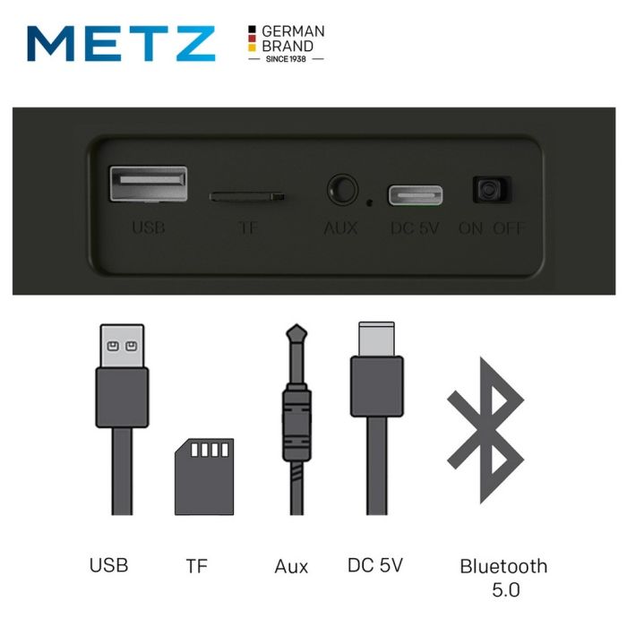 Metz KIT made up of 43MQE7600 43inch Smart QLED TV and FREE Portable Bluetooth Speaker MEBS60