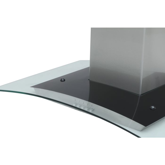 Montpellier MHG600X 60Cm Curved Glass Cooker Hood In Stainless Steel 400 M/3/Hr A Energy