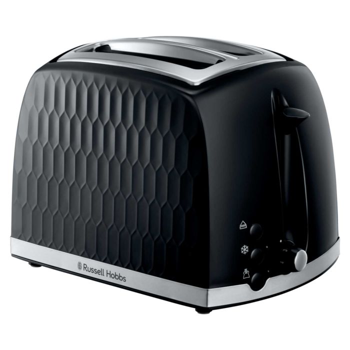 Russell Hobbs 26061 2 Slice Black Textured Honeycomb Toaster