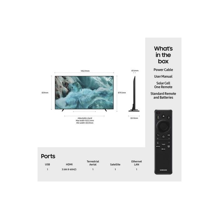 Samsung QE65Q7F2AUXXU 65inch 4K QLED AI Smart TV