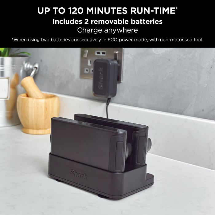 Shark IZ420UKT Stratos Cordless Stick Vacuum Cleaner - 120 Minutes Run Time - Silver