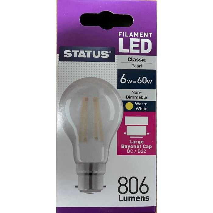 Status LED GLS BC 6W PEARL Led Gls Bc 6W Pearl