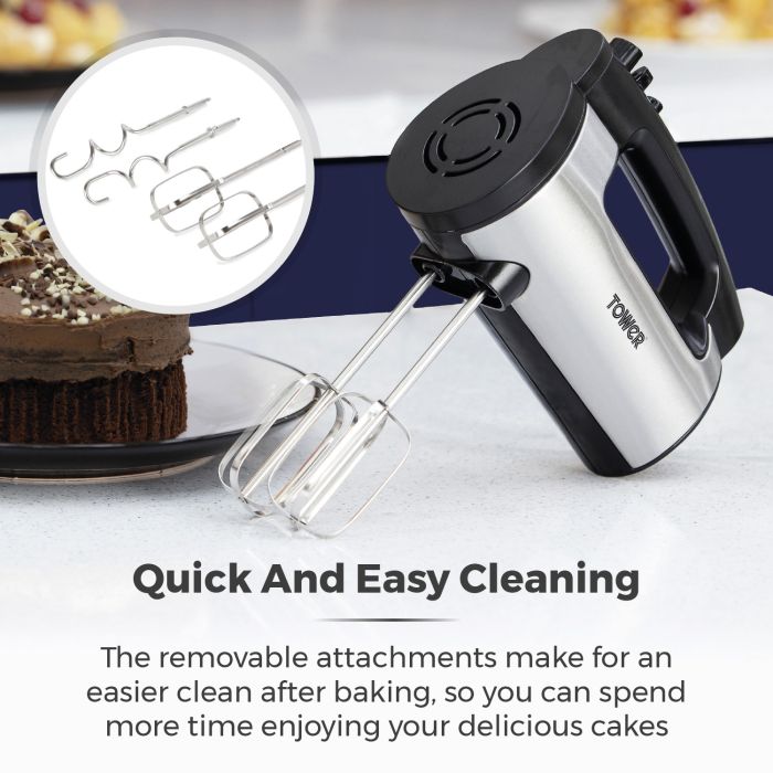 Tower T12016 300W Stainless Steel Hand Mixer
