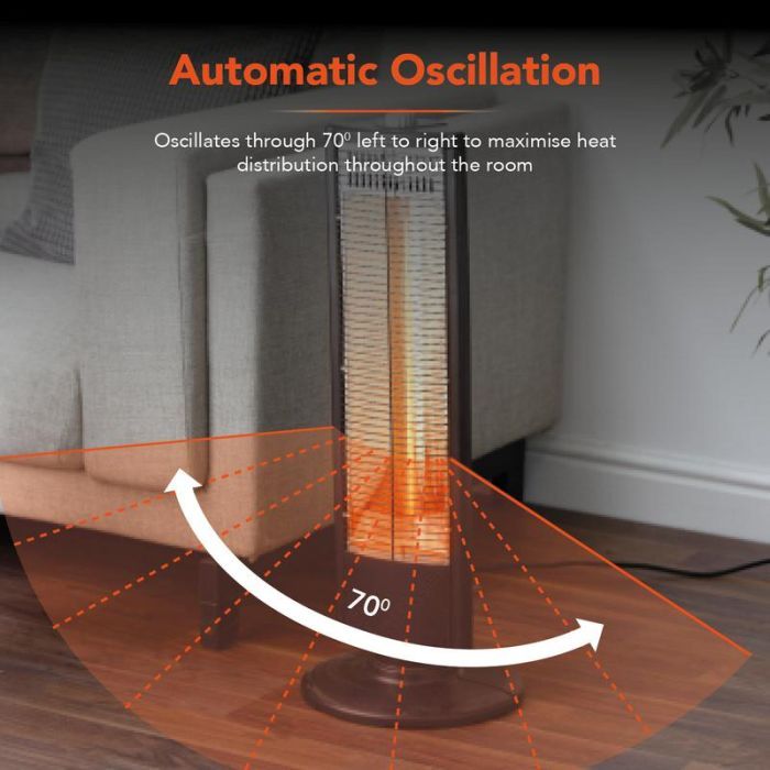 Warmlite WL42013 1Kw Carbon Infrared Heater With Oscillation